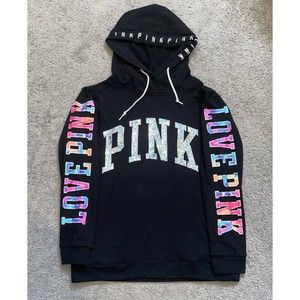 HTF VS PINK Watercolor Bling Hoodie